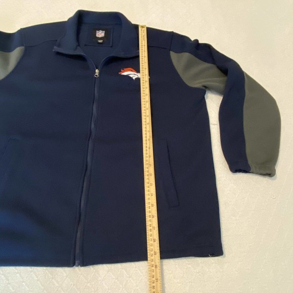 Denver Broncos NFL Jacket Mens Size XXL Blue Full Zip Long Sleeve/Pockets - Picture 13 of 16